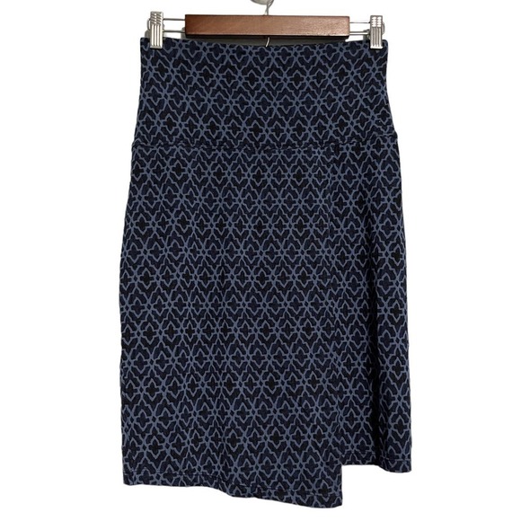 Women’s Athleta Blue Moroccan Print Stretch Tercel Seaside Foldover Wrap Skirt - Picture 1 of 9